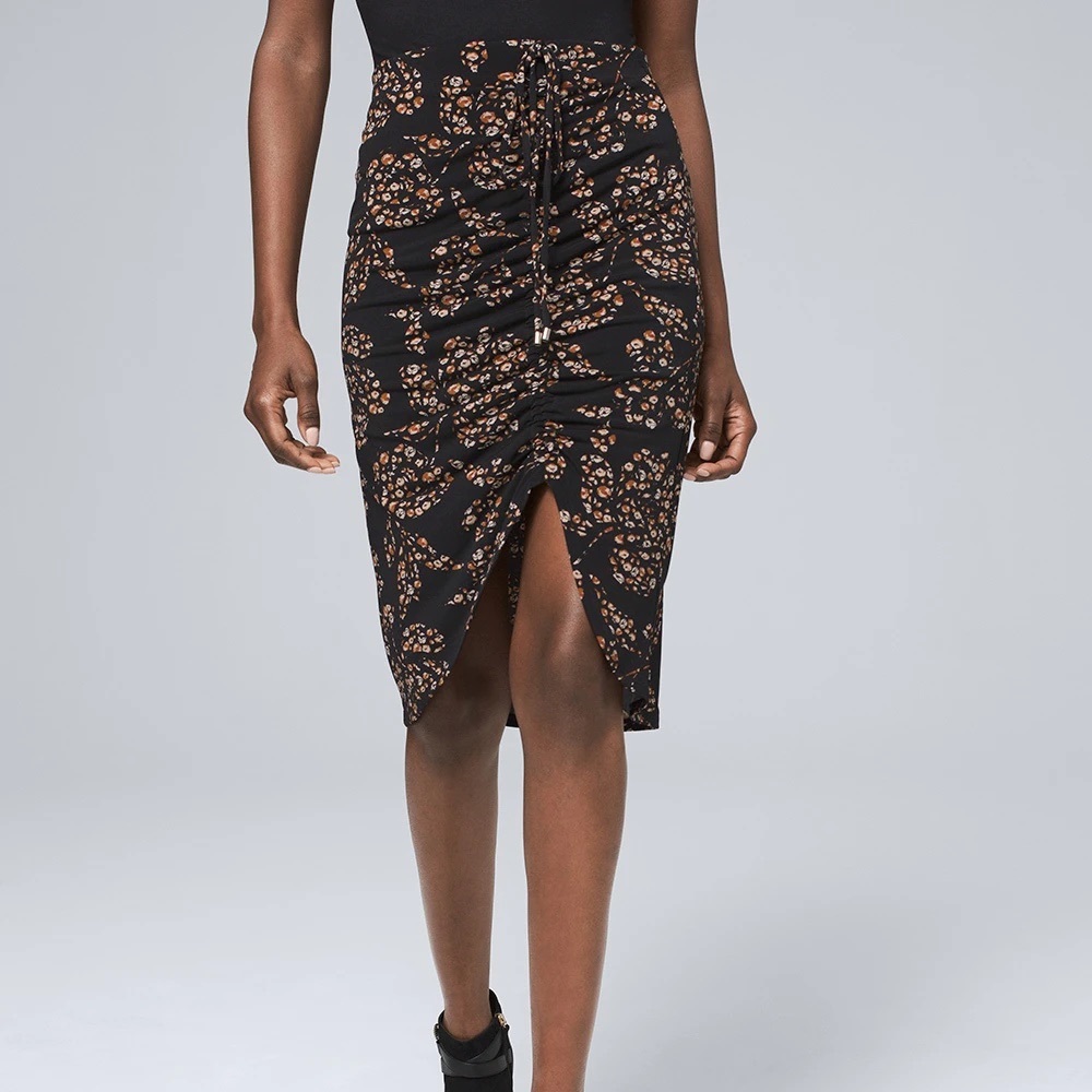 white house black market xs Matte Jersey Ruched Pencil skirt